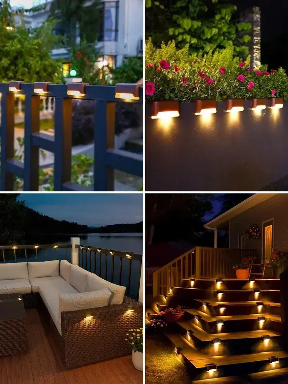 Угловые уличные светильники 8 штук в комплекте, черный цвет Live home