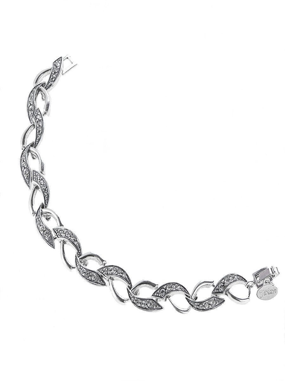 "Плетенка" браслет в серебряном покрытии из коллекции "Сударыня" от Jenavi с замком пряжка