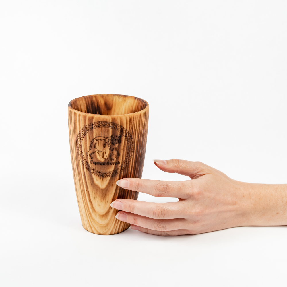 Деревянный пивной набор из сибирского кедра с блюдцем NC34