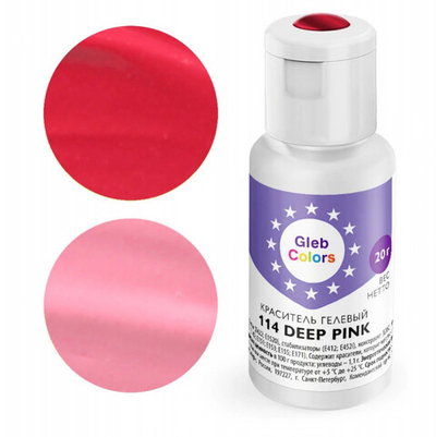 Гелевый краситель пищевой Gleb Colors 114 Глубокий розовый (DEEP PINK), 20г
