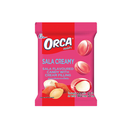Конфета карамельная Boonprasert "Orca" Sala со вкусом змеиного фрукта сливочная начинка, 140г