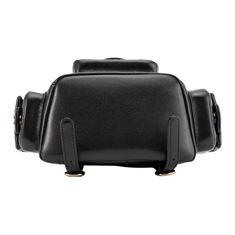 CHANEL Small Duma 23K Grained Calfskin Backpack Black AS4399