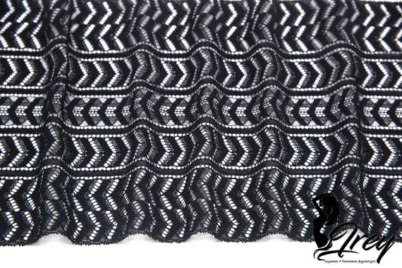 274 ОПТ Кружево эластичное 19 см, Италия, черный 170