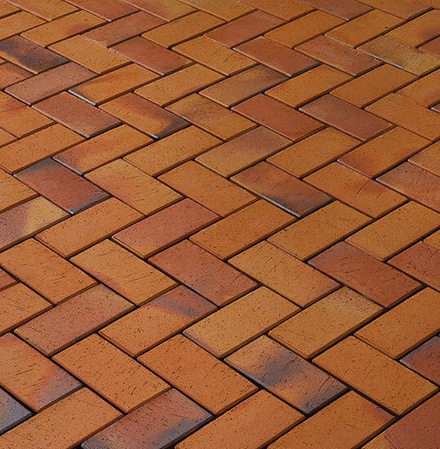 Vandersanden - Radeberg, оранжевый, пестро-синий обожженный, 200x100x45 - Клинкерная тротуарная брусчатка