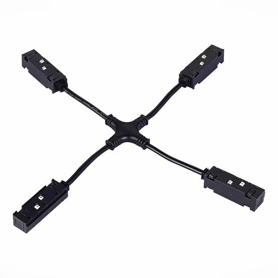 ST006.469.00 Коннектор питания X-образный для магнитного шинопровода ST-Luce Черный SKYLINE 48