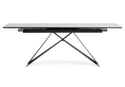 Керамический стол Ноттингем 160(220)х90х77 белый мрамор / черный