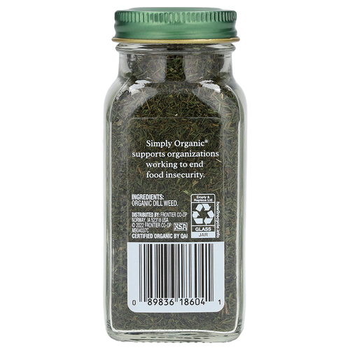 Simply Organic, укроп, 23 г (0,81 унции)