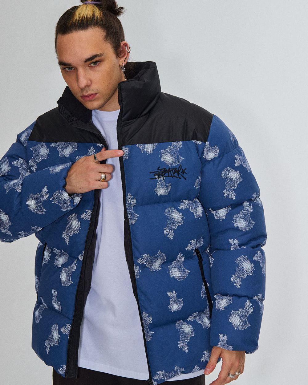 Пуховик Anteater Downjacket RF Print темно-синий
