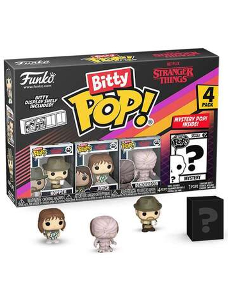 Фигурка Funko Bitty POP! Stranger Things SZN1 Hopper+Joyce+Demogorgon+Mystery (1 of 4) 4PK 83664