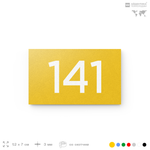 Номер на дверь 141, табличка на дверь для офиса, квартиры, кабинета, аудитории, склада, желтая 120х70 мм, Айдентика Технолоджи
