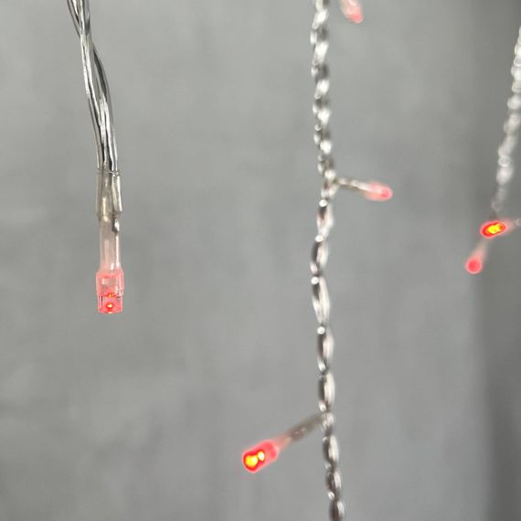 Светодиодная бахрома 3,1*0,5 м., 150 красных LED ламп, прозрачный провод ПВХ, LTC (PIL150-10-2R)