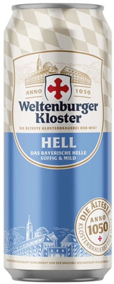 Пиво Вельтенбургер Клостер Хелл / Weltenburger Kloster Hell 0.5 - банка