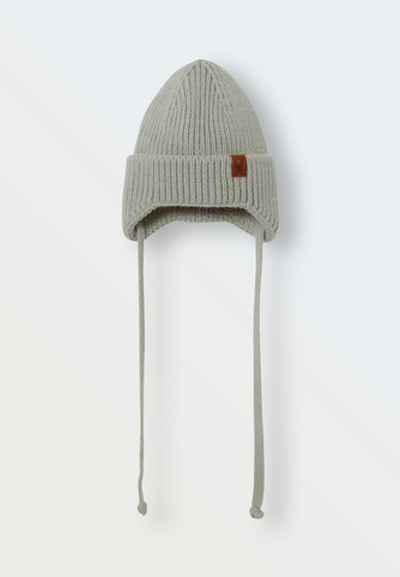 Шапочка вязаная на завязках (шалфей)