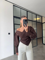 Рубашка укороченная с асимметрией