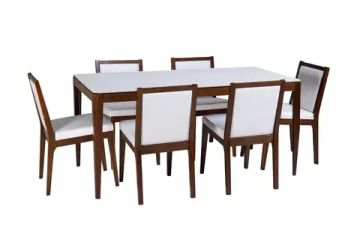 Стол Лотос 80х160 с керамогранитом (Белый мрамор, тон 39)Стол