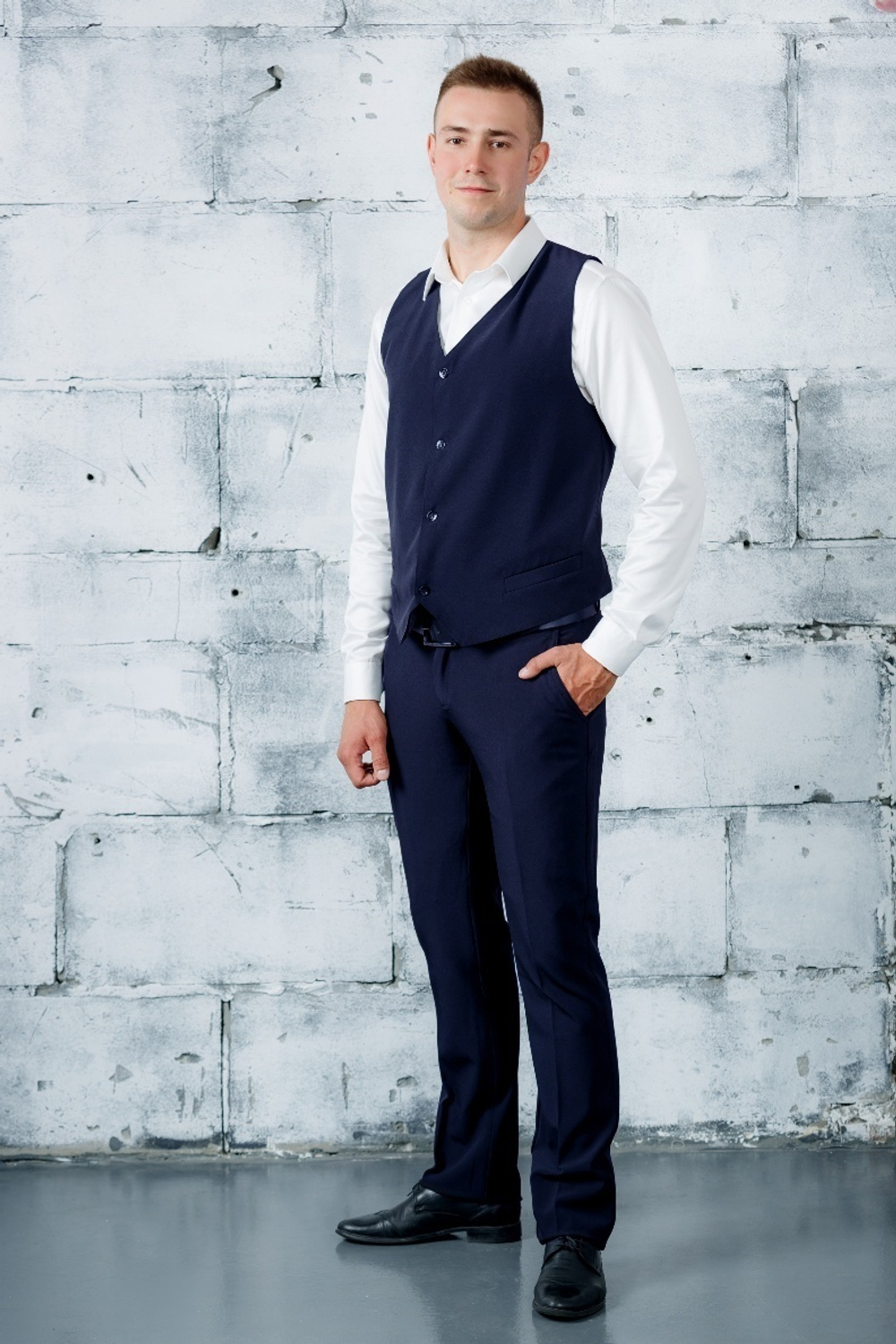 Брюки мужские классические классика кэжуал полуклассика строгие офисные синие темно-синие