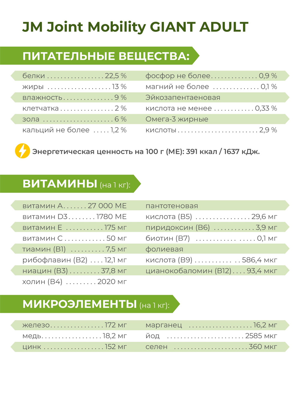 Корм для собак гигантских пород VD Joint Mobility JM, диетический, для поддержания подвижности суставов, 2,5 кг, QUATTRO