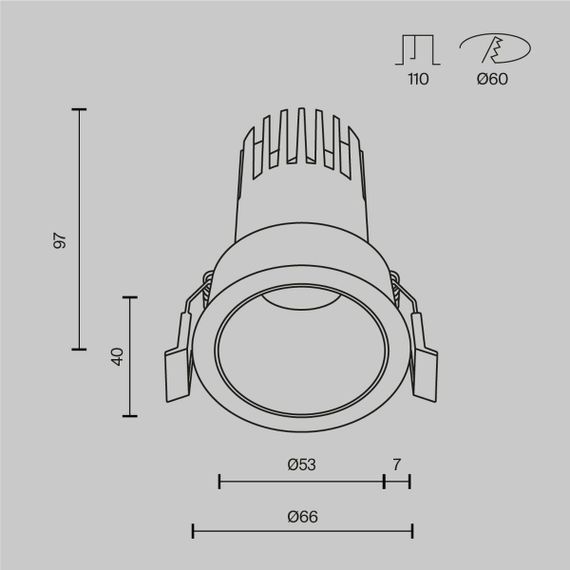 Встраиваемый светильник Maytoni Technical Dip DL116-10W-4K-B