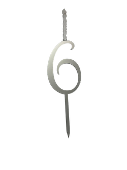 Элегантный топпер-свеча «Цифра 0-9» (серебро)