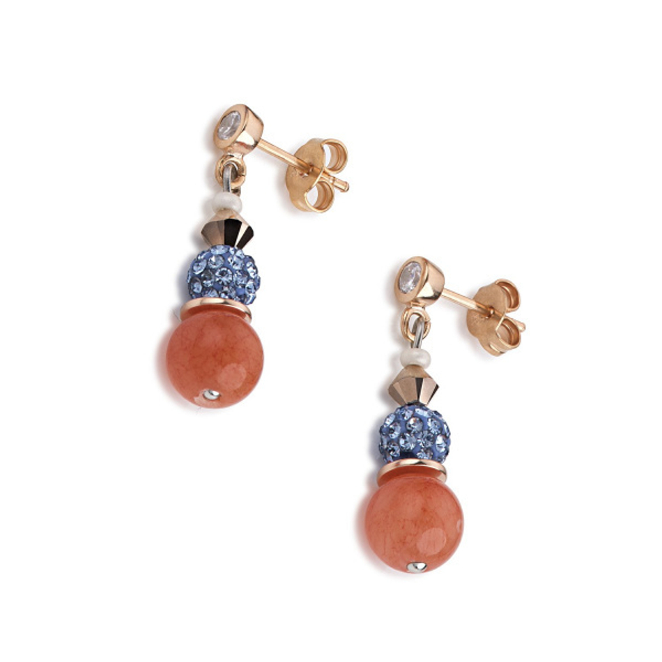 *Серьги Coeur de Lion Aqua-Orange *4864/21-2002