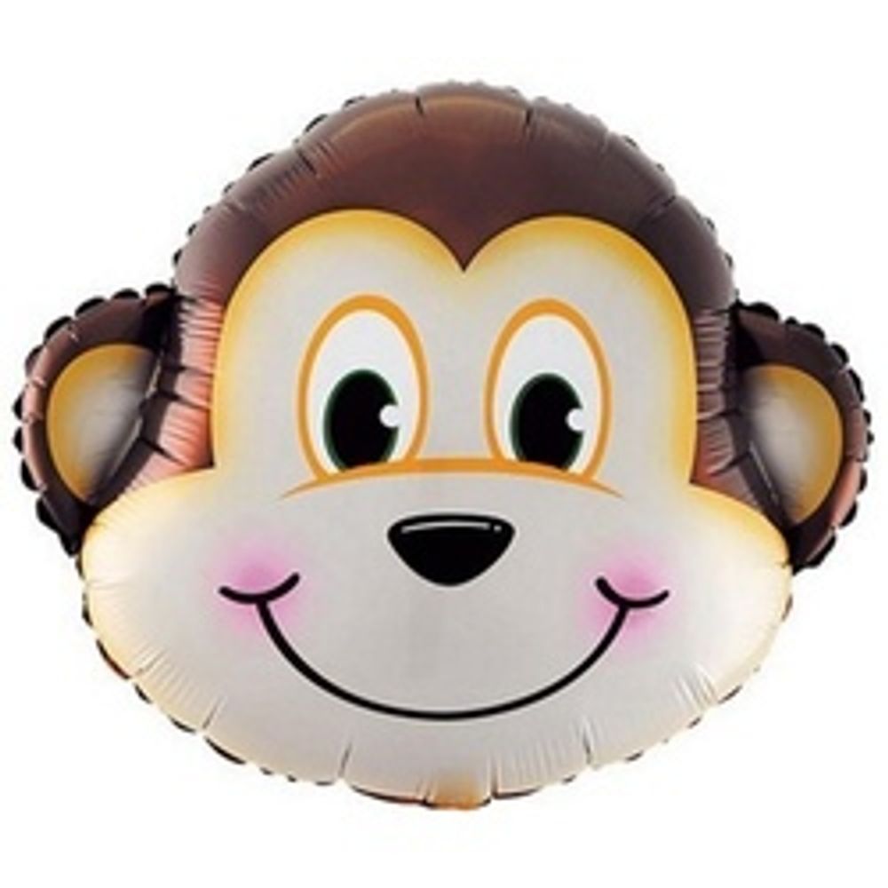 Шар (25"/64 см) Фигура, Голова, Обезьянка Мартышка