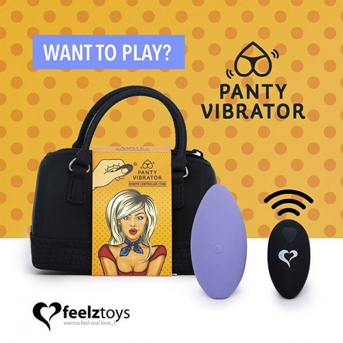 Фиолетовый вибромассажер 10см в трусики с пультом ДУ Feelz Toys Panty Vibe Remote Controlled Vibrator