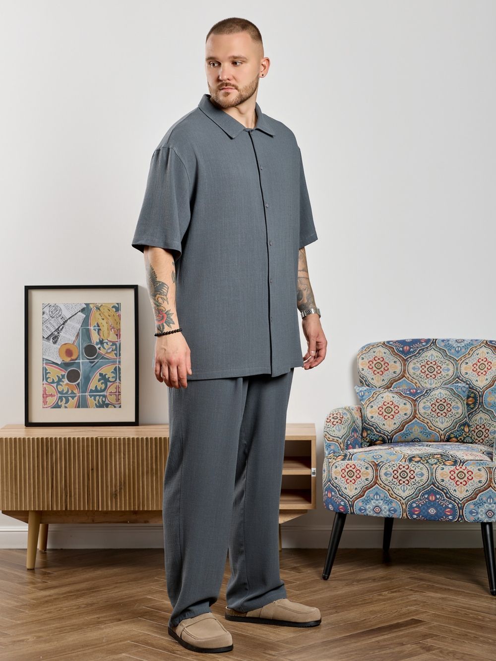 Рубашка мужская Линкольн-1 Виотекс ГРАФИТОВЫЙ