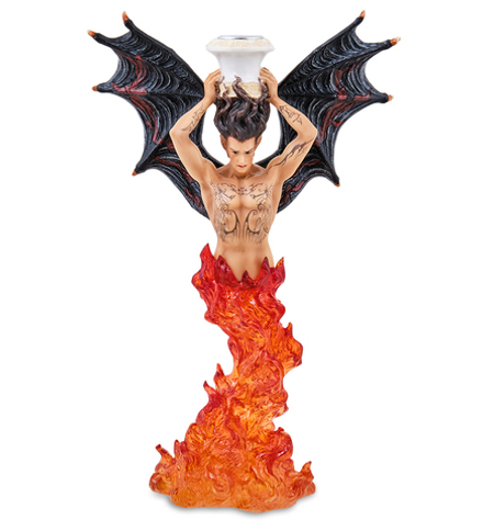 Veronese WS-1270 Подсвечник в стиле Фэнтези «Демон огня»