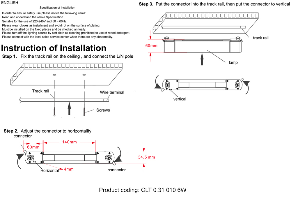 Светильник однофазный CLT 0.31 010 6W BL M4000K Crystal Lux
