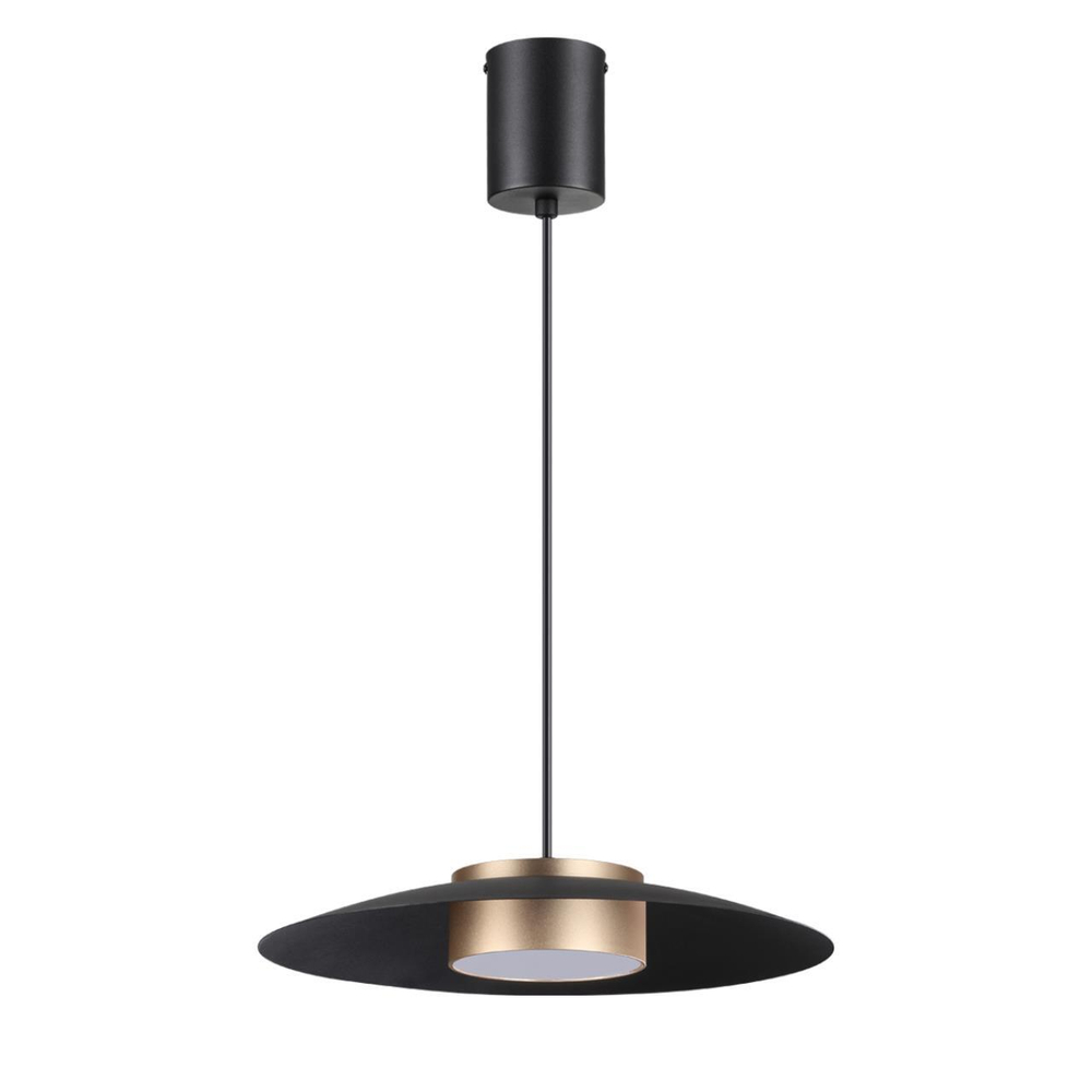 358591 OVER NT21 145 черный/золото Подвесной светодиодный светильник, провод 2м IP20 LED 4000K 18W 220-240V PILZ