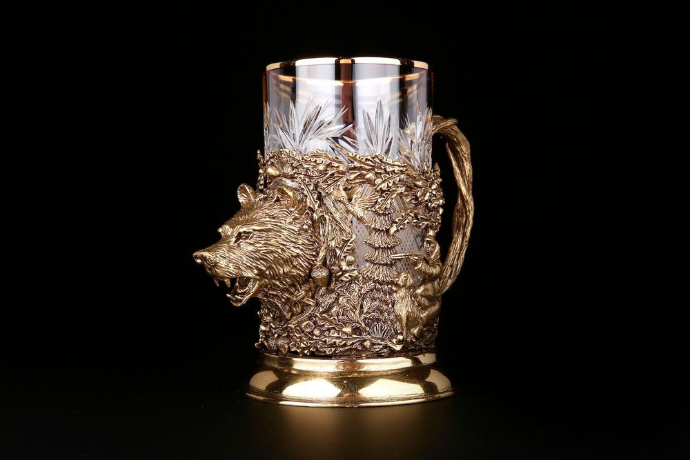 Набор подстаканников "Русский Лес" 2шт. в подарочном кейсе с художественным оформлением