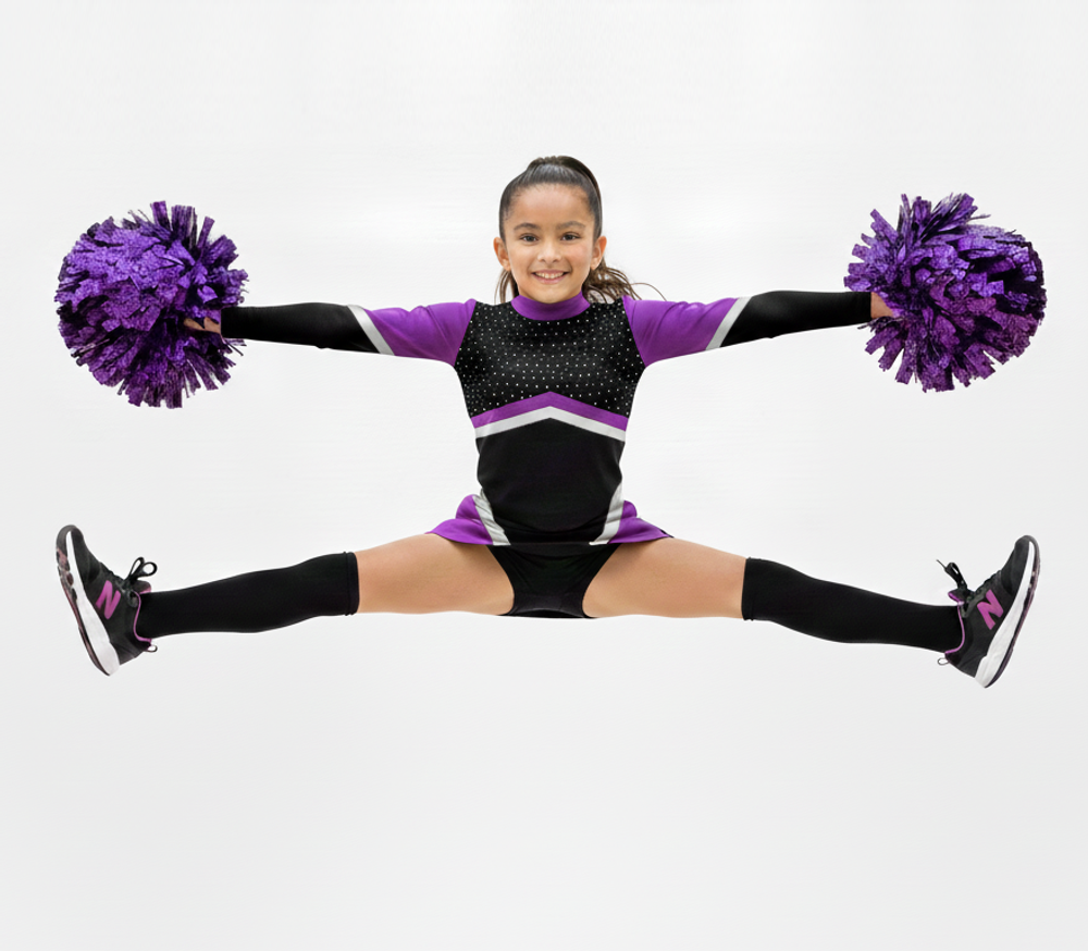 Костюм для чирлидинга детский малиновый с черным