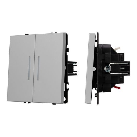 Механизм выключателя двухклавишный проходной LED SWT-NOBE-MKP2-SFPL-L-IS (230V, 10A) Arlight 059415