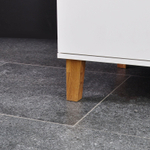 Шкаф 89х56х183, Чек, распашной для одежды, в детскую, спальню, прихожую, с дубовыми ручками и ножками, двухдверный, массив сосны, белый, Dipriz