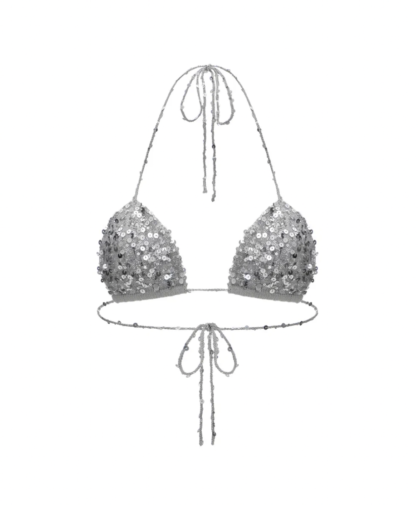 Вязаный лиф Storm серебряный