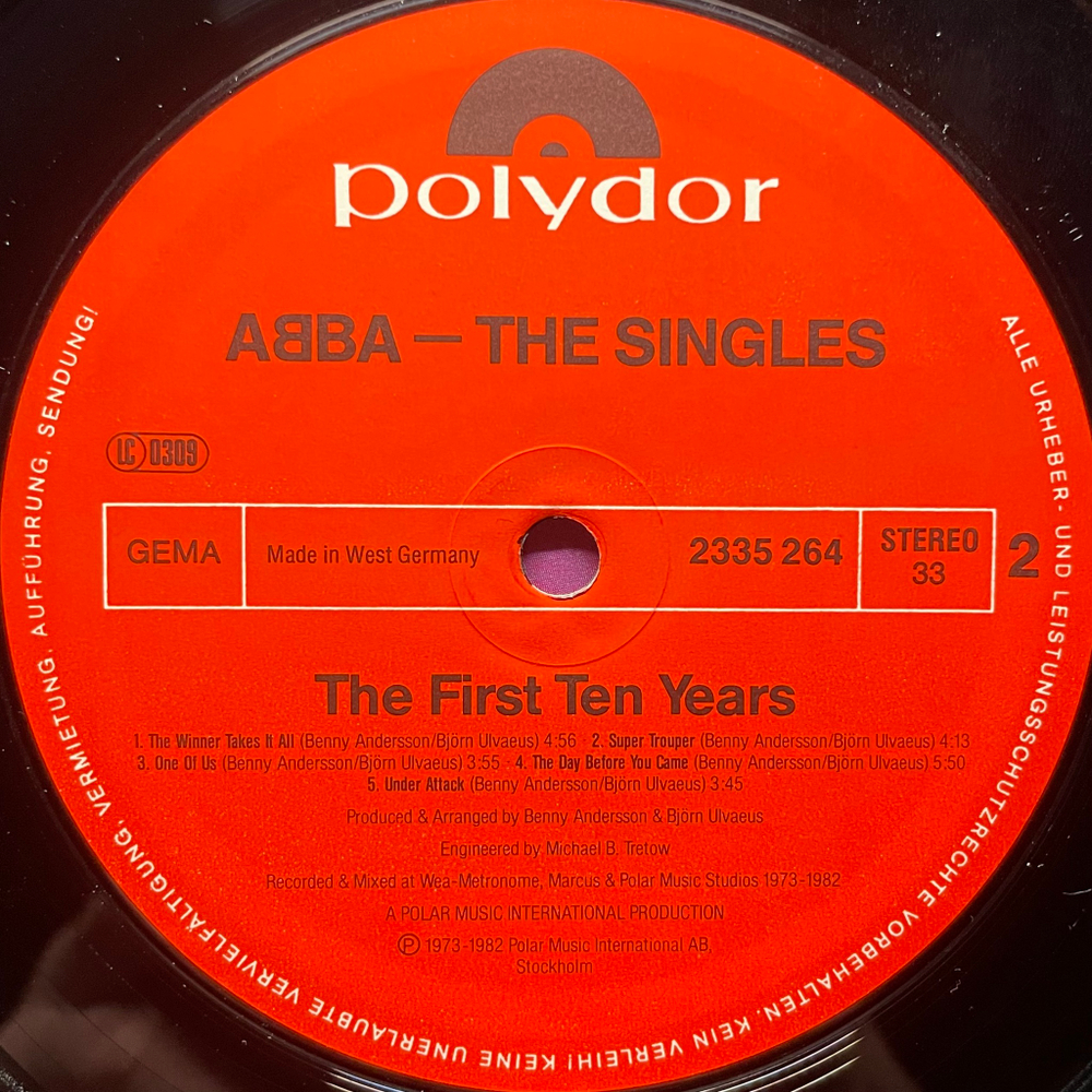 ABBA ‎– The Singles 2LP (Германия 1982г.)