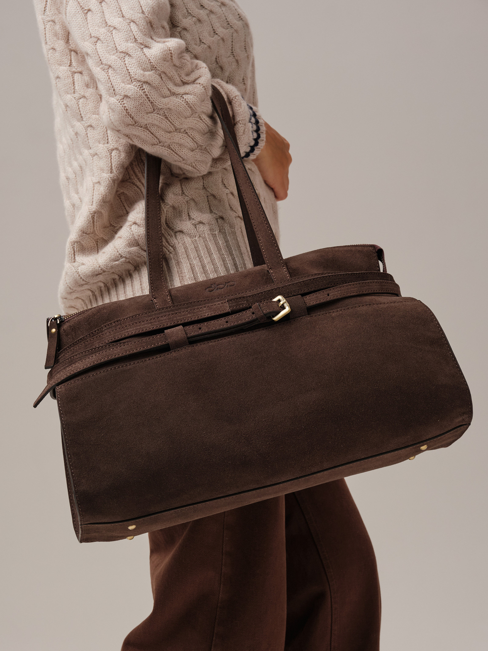 Замшевая сумка DBR 31152 темно-коричневый