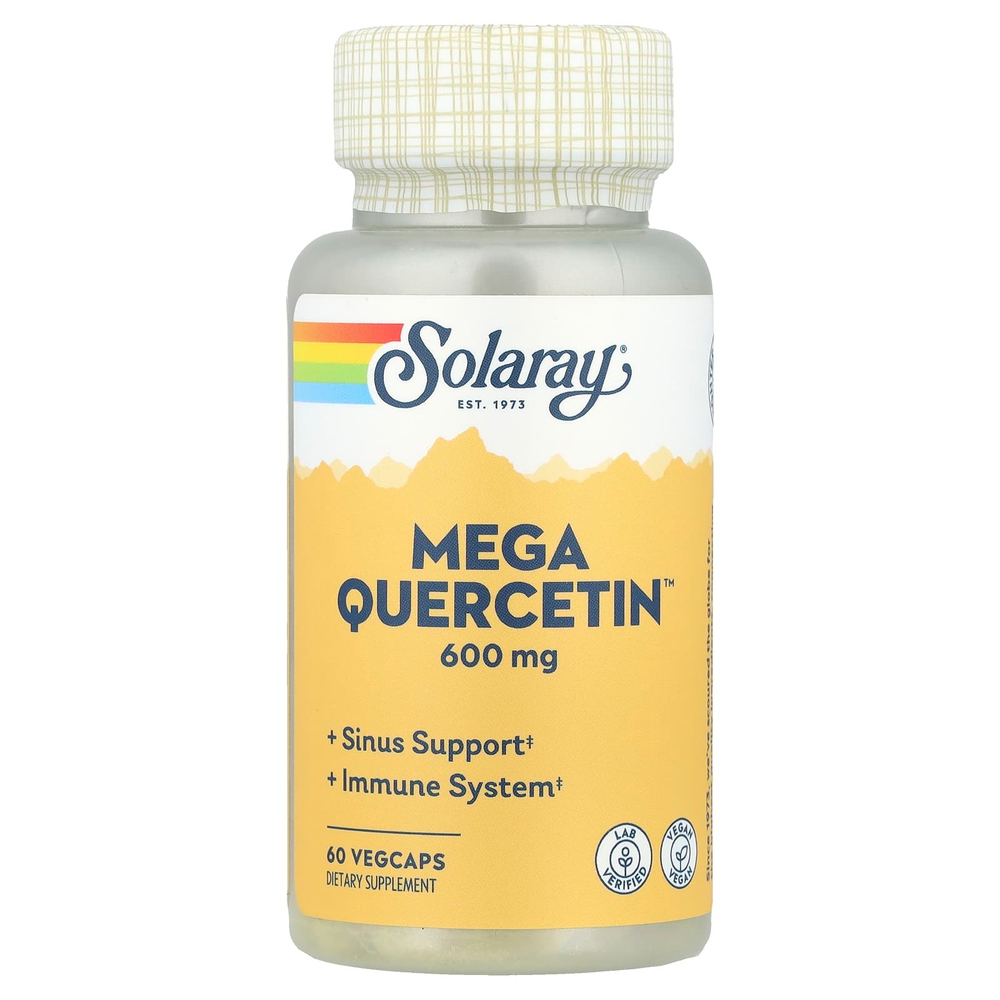Solaray, Mega Quercetin, 600 мг, 60 вегетарианских капсул