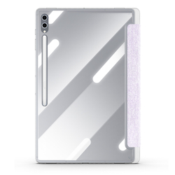 Чехол книжка фиолетового цвета от Dux Ducis для Samsung Galaxy Tab S9 Ultra, Tab S10 Ultra и Tab S8 Ultra, серия Unid Series Case, с держателем стилуса и функцией автоматического перехода в спящий режим