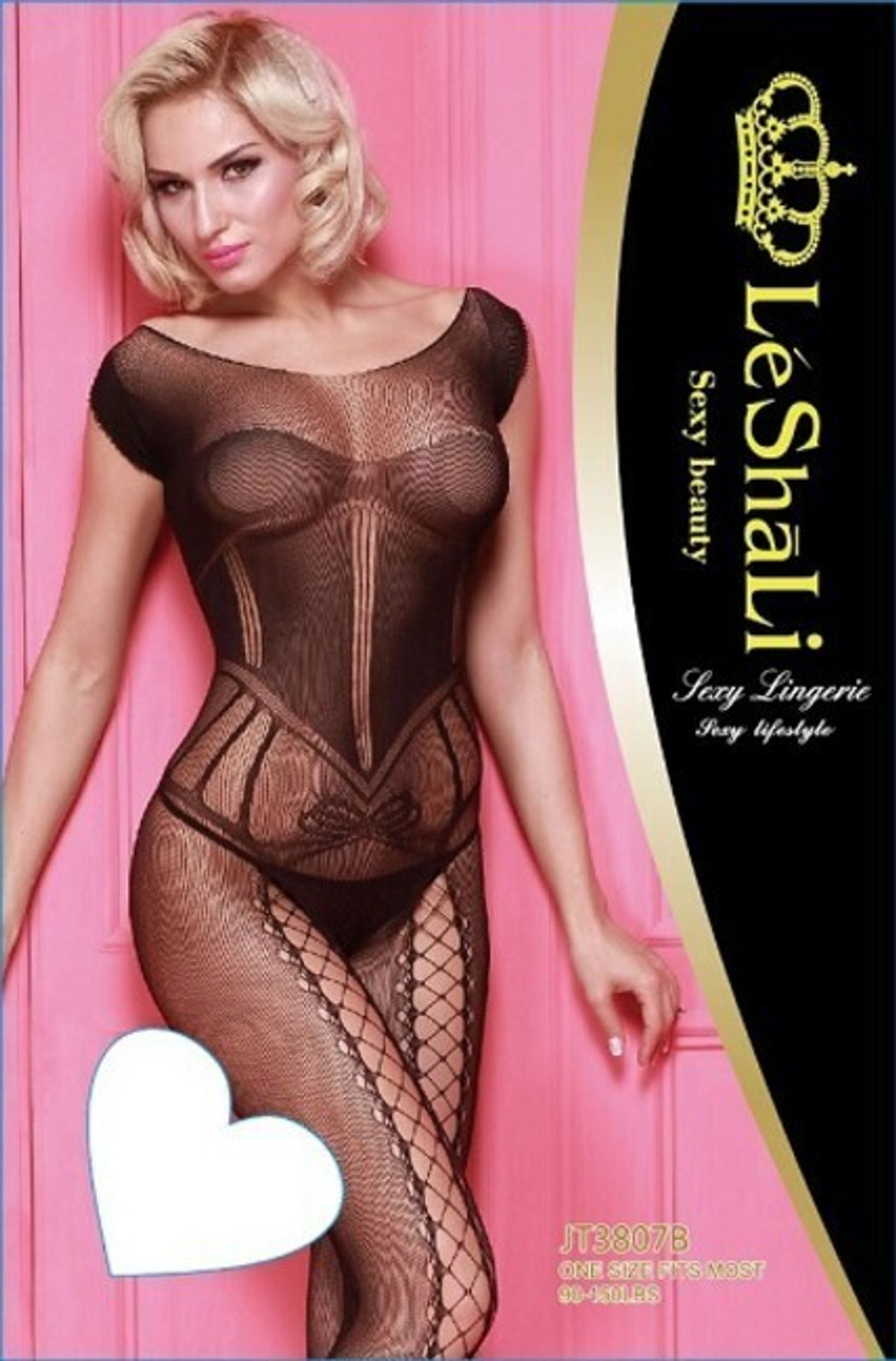 Комбинезон-сетка черный с рисунком (Цвет: черный)