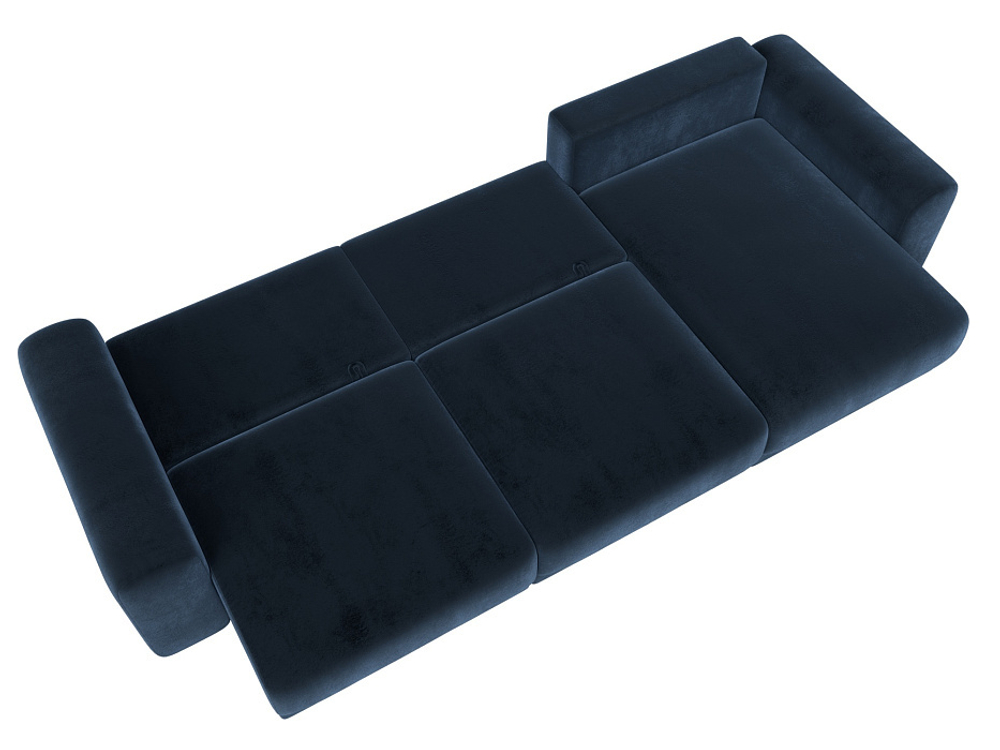 Диван угловой Лига-056 НПБ Лонг угол универсальный ВЕЛЮР TOWER 13 синий