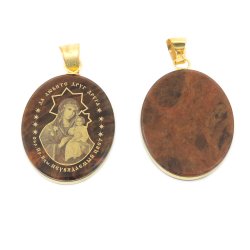 Кулон-оберег "Икона Неувядаемый свет" обсидиан