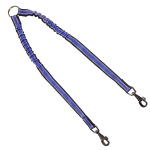 Сворка для выгула 2 собак с амортизаторами синяя