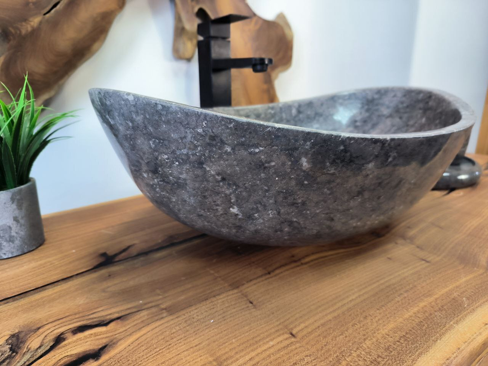 Раковина из мрамора Oval Grey OM-65715  (55*38*19) из натурального камня