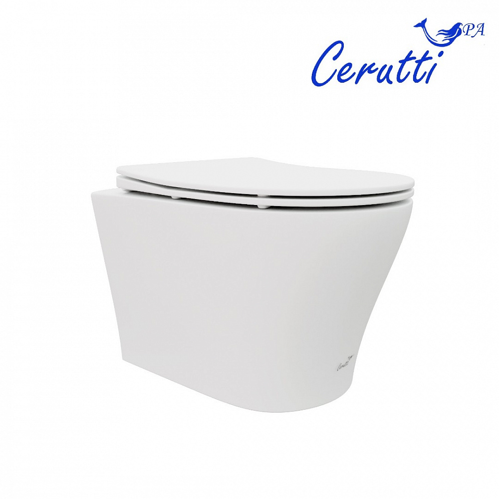 Унитаз подвесной Ceruttispa АДИДЖЕ (ADIGE) Aria MW CT9245 безободковый (490х360х355) белый матовый, ТЕРМООБЖИГ (не плёнка)