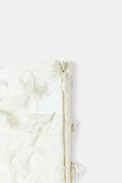 ZARA ЮБКА МИДИ ИЗ РЕЛЬЕФНОЙ ТКАНИ — ZW COLLECTION, ЭКРЮ