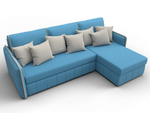 Диван угловой Лига-078 угол универсальный РОГОЖКА Амур 10 голубойАмур 02 бежевый