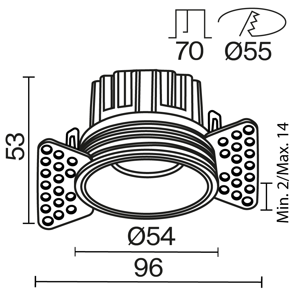Встраиваемый светильник Technical DL058-7W3K-TRS-BS