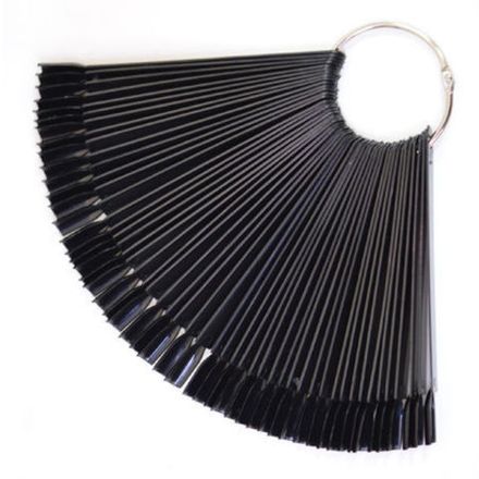 Палитра для лаков на металлическом кольце черная, 50 шт.