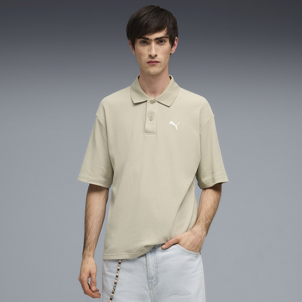 Мужское поло PUMA Wardrobe Essentials Boxy Waffle Polo